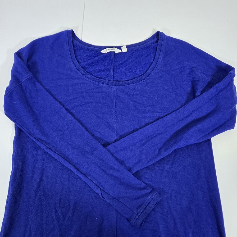 Athleta Women's Hanover V-neck Sweater Blue XS Extra Fine Merino Wool Soft‎ Knit